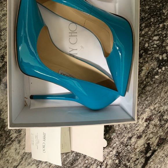 Jimmy Choo Turquoise Anouk heels - Picture 3 of 3